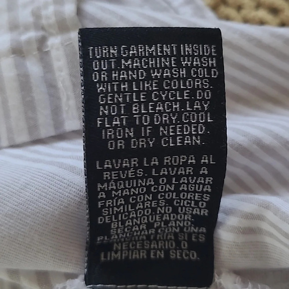 Zac & Rachel Cotton Grey Striped Lightweight Button Down - Size Lg - Picture 7 of 8